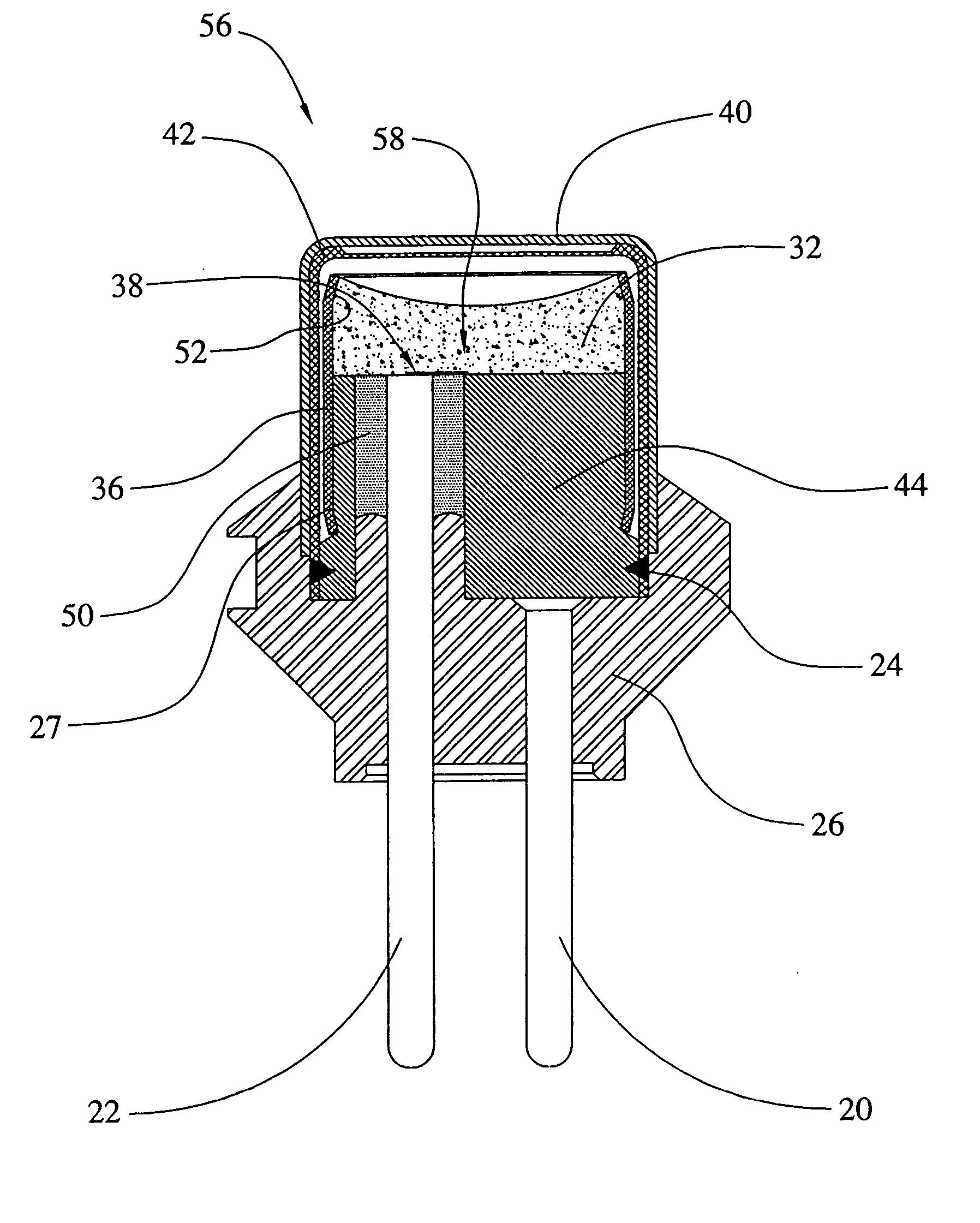 Initiator with an internal sleeve retaining a pyrotechnic charge and methods of making same