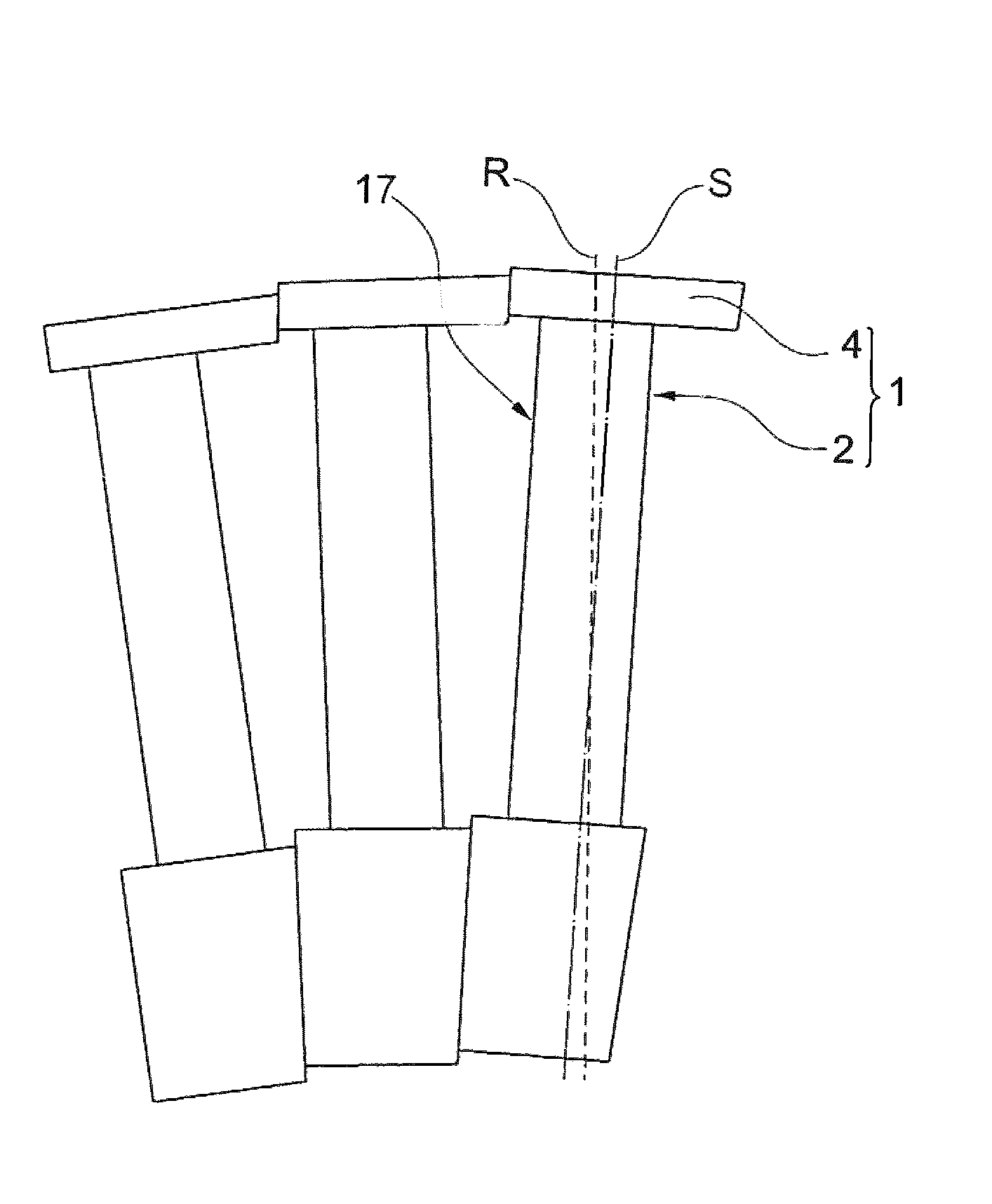 Tool for measuring radial stacking angle of blades, measuring method and blade