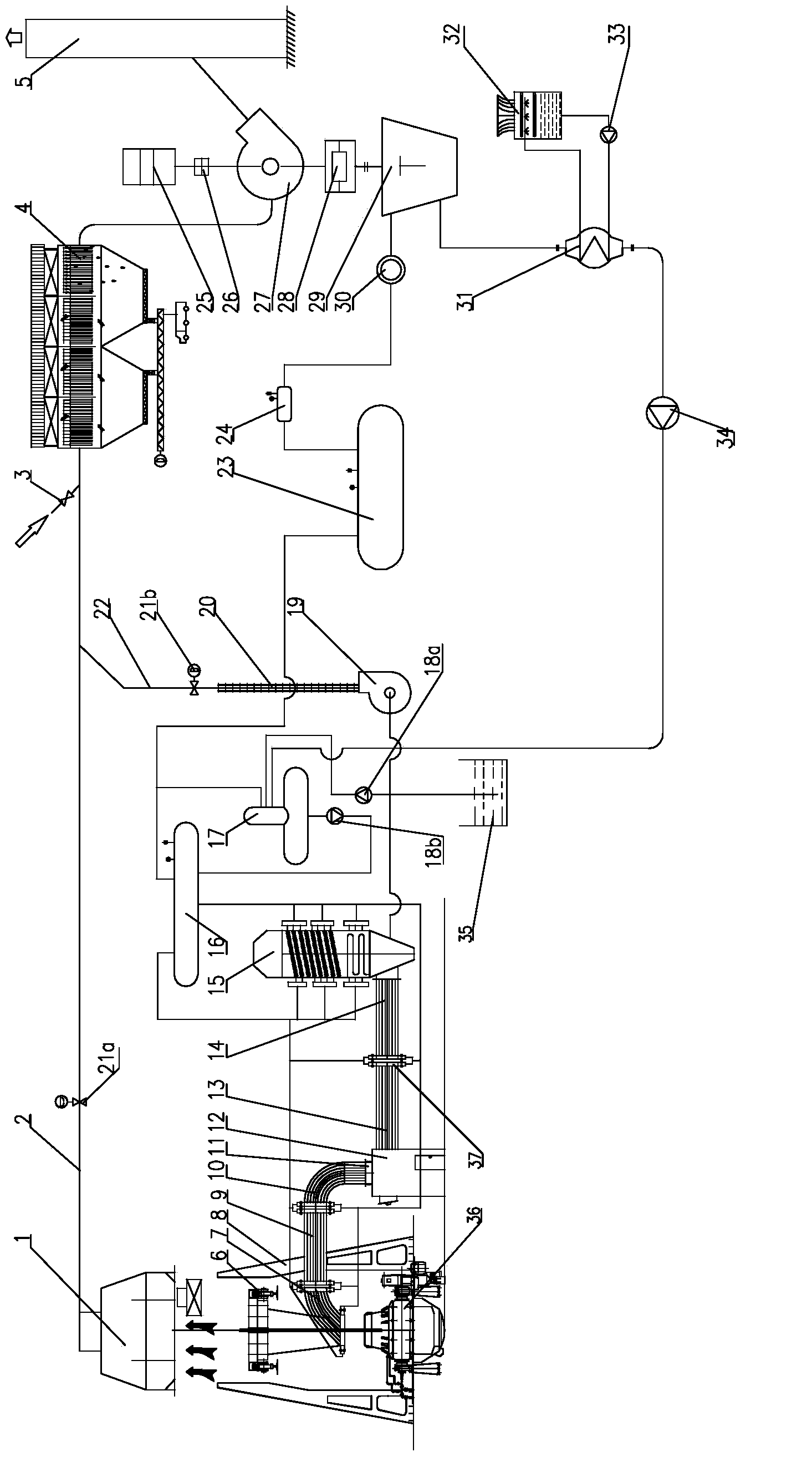 Smoke medium and high temperature waste heat positive energy recycling and dust removing system of AOD furnace