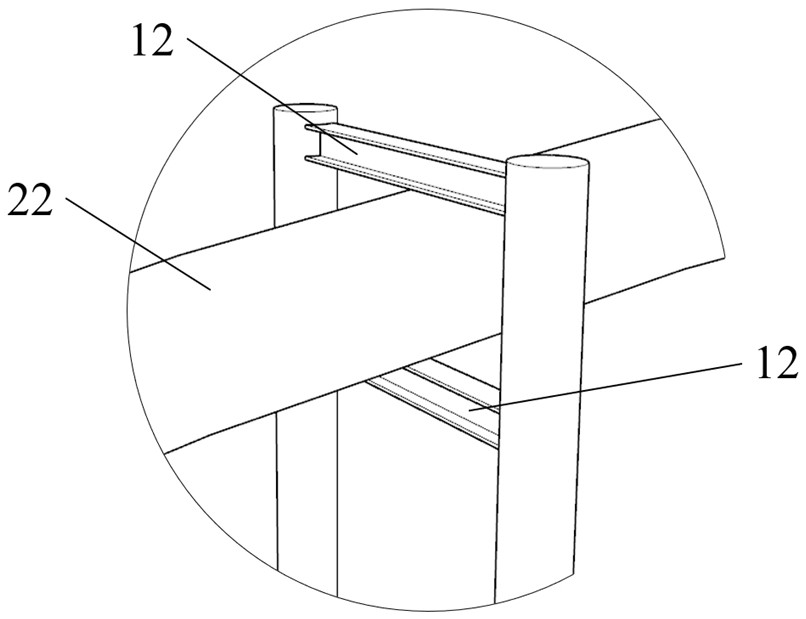 Arch bridge deck structure dismantling device based on arch rib supporting stress