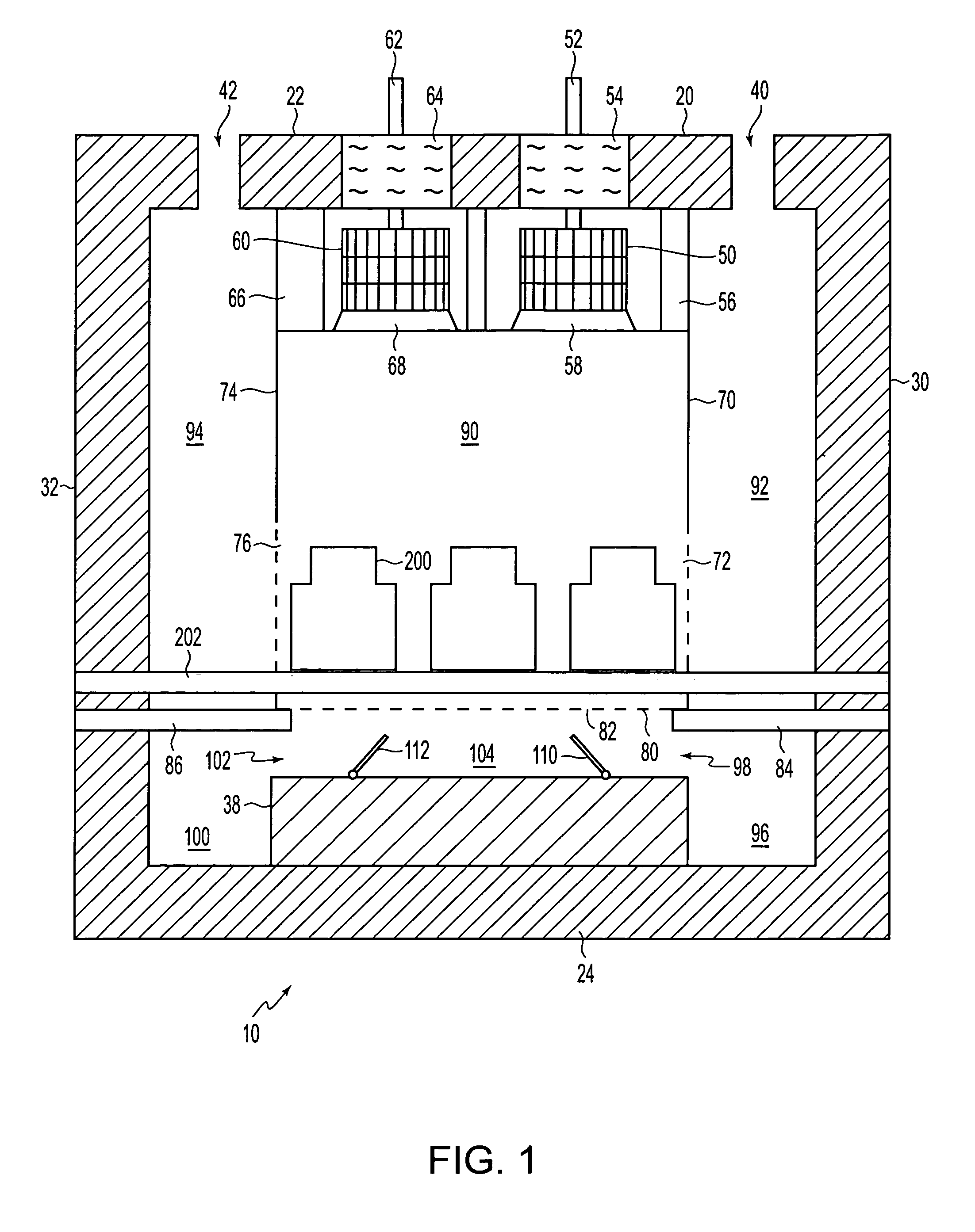 Apparatus for uniform flow distribution of gas in processing equipment