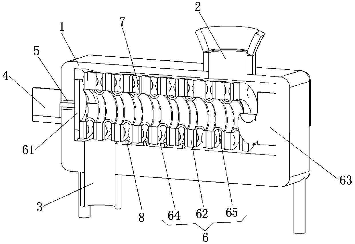 A spiral conveying peanut shell cracking equipment