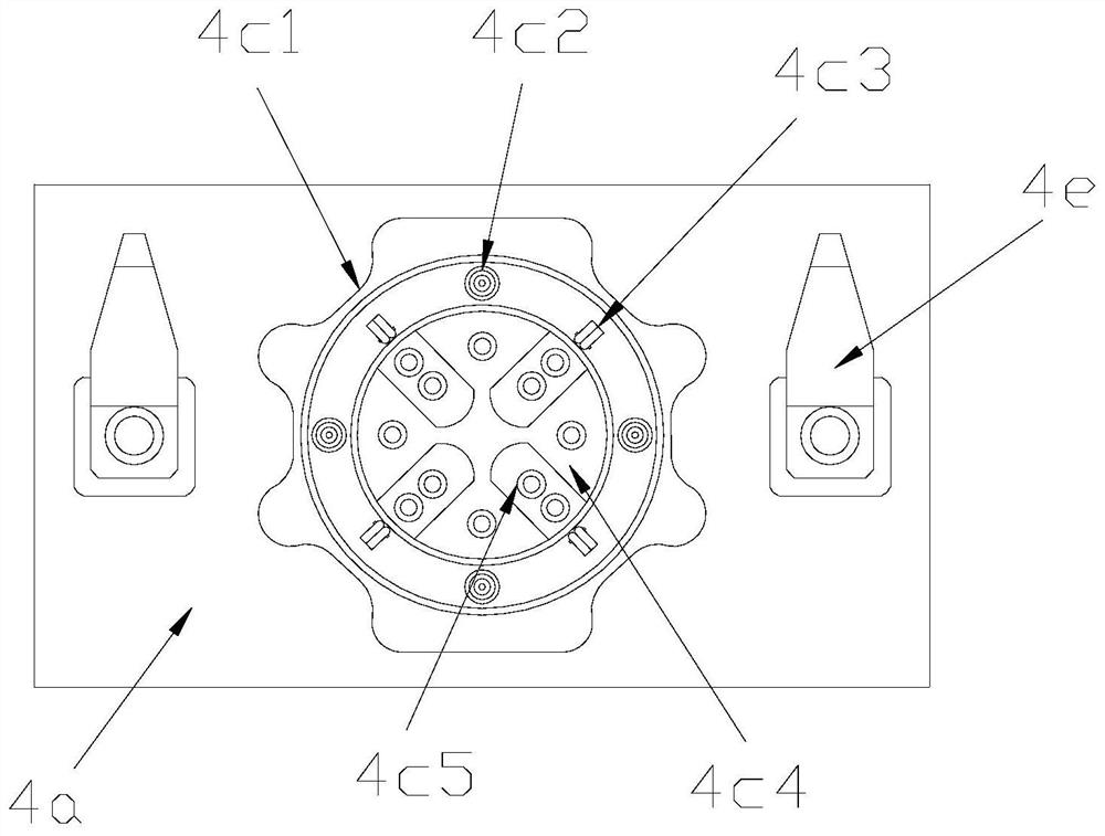 A four-axis hydraulic locking device for a vertical machining center