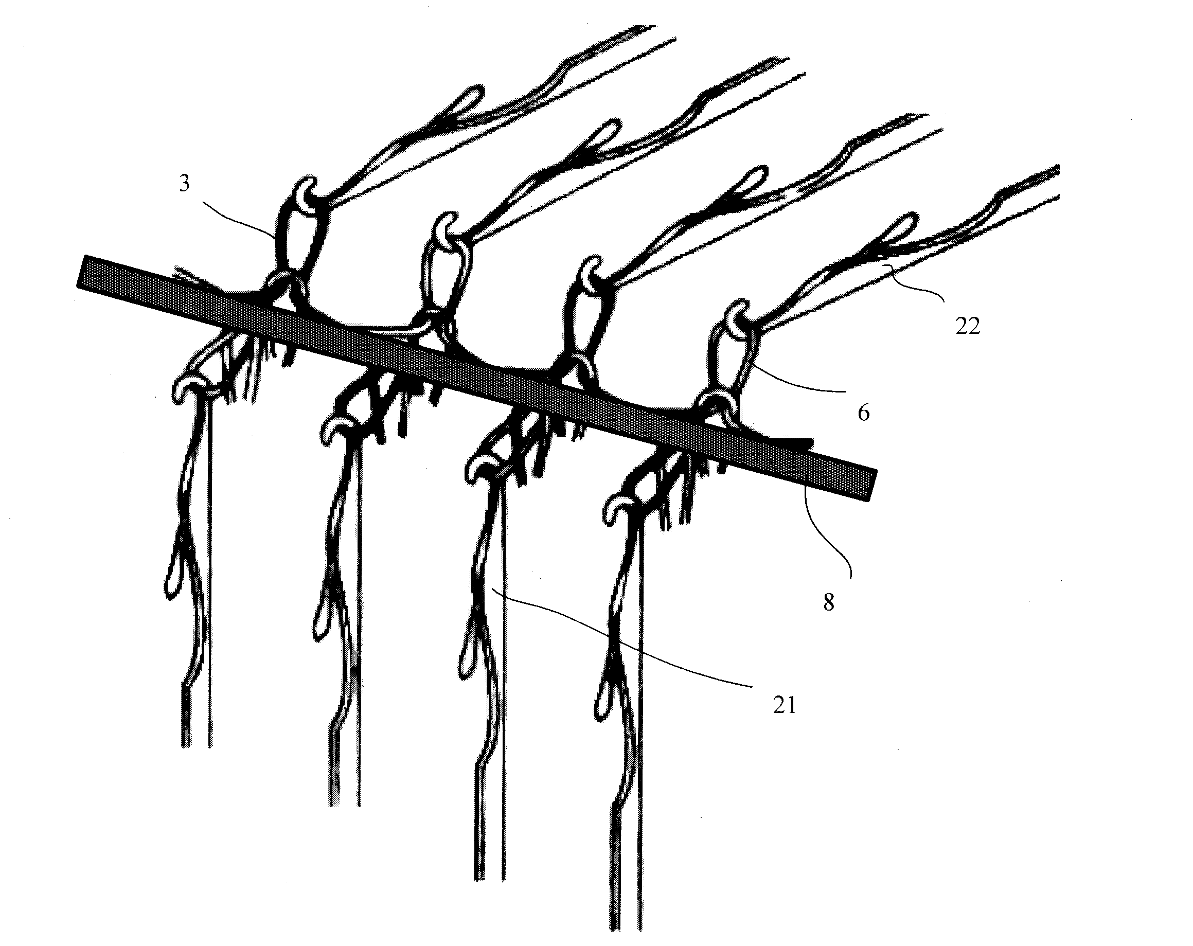 Knitting method for anti-stretch and anti-laddering dense and thick weft-knitted fabric