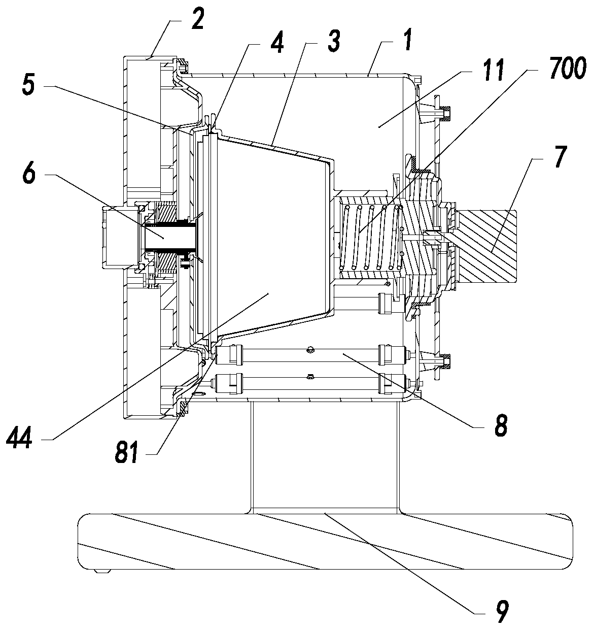 Cooking machine with pop-up mechanism