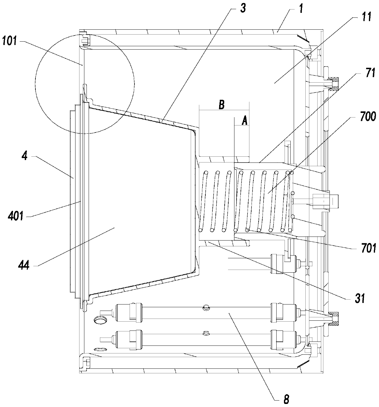 Cooking machine with pop-up mechanism