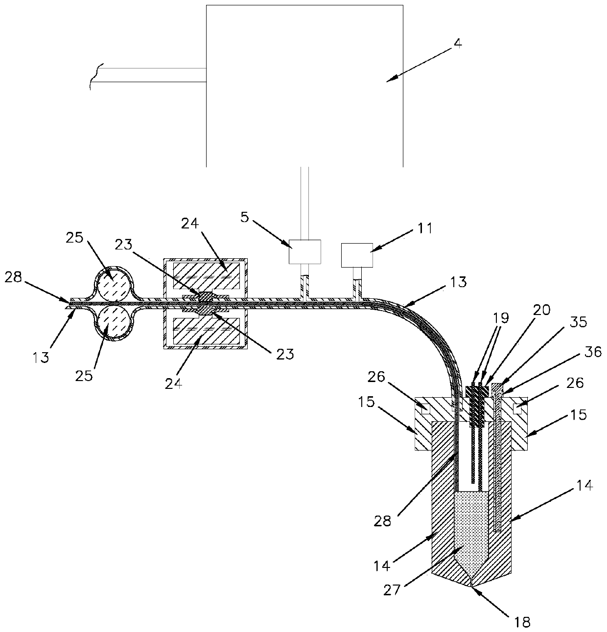 A liquid raw material generating device for three-dimensional printing and its control method