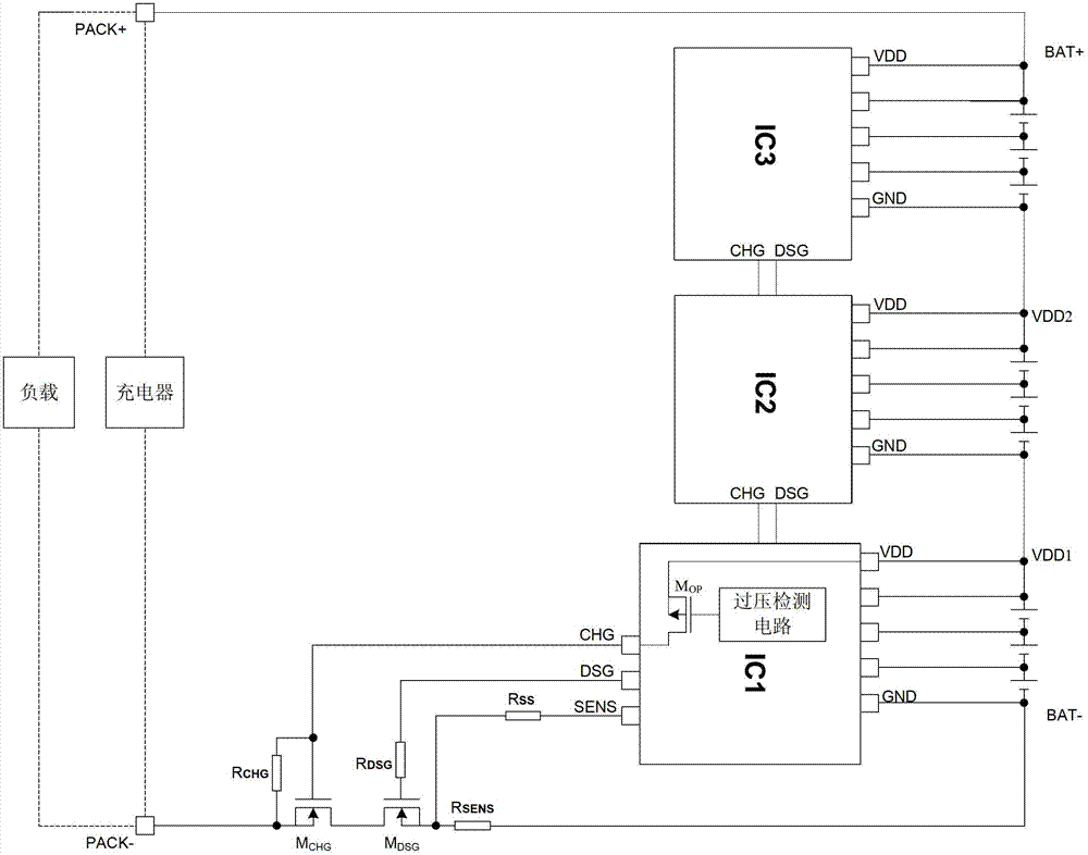 Charger detection device for battery protection cascade system