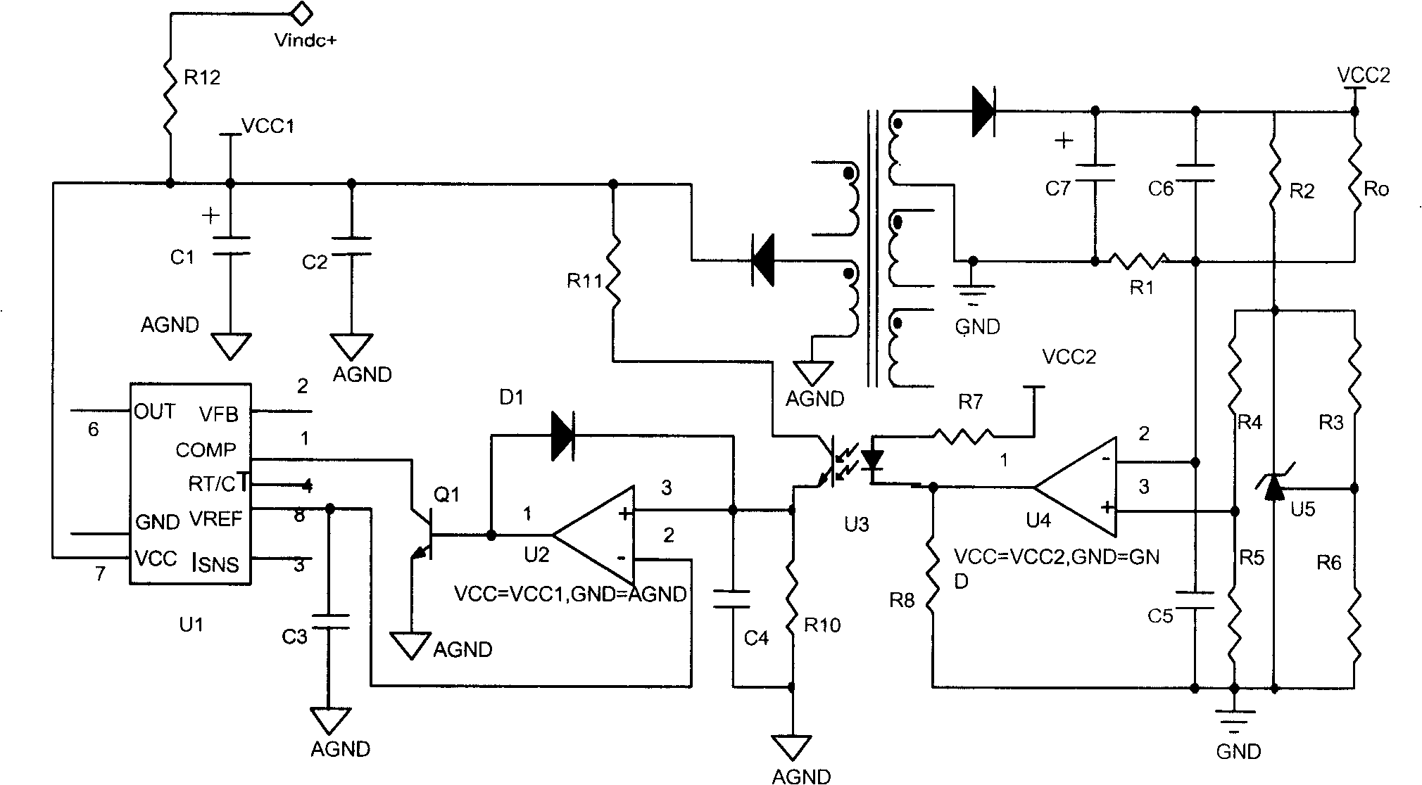 Multiple output power supply