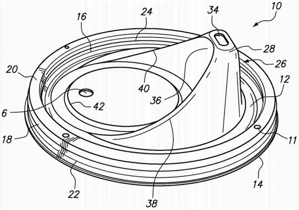 Lid having tapered inner surface for sealing and abutting against container