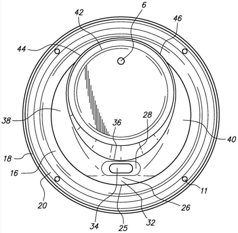 Lid having tapered inner surface for sealing and abutting against container