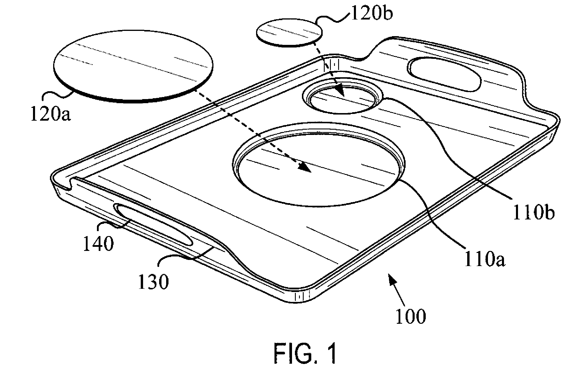 Food tray with non-slip inserts