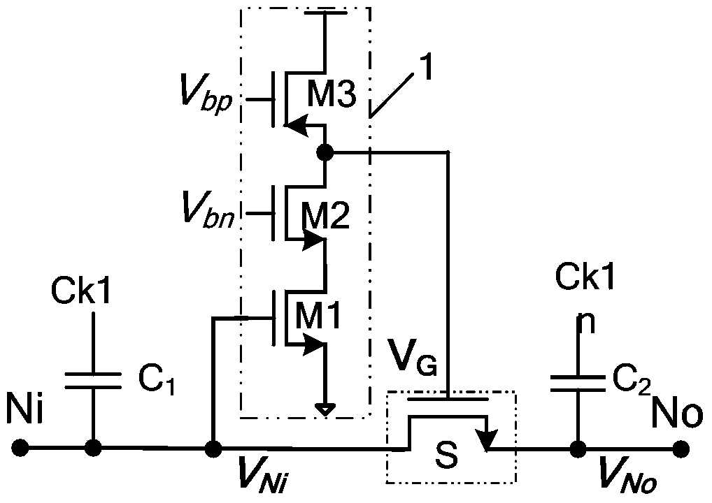 PVT insensitive common mode charge control device for charge coupling assembly line analog-digital converter