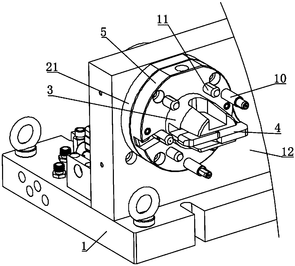 Angle-changeable air cylinder side hole machining fixing tool