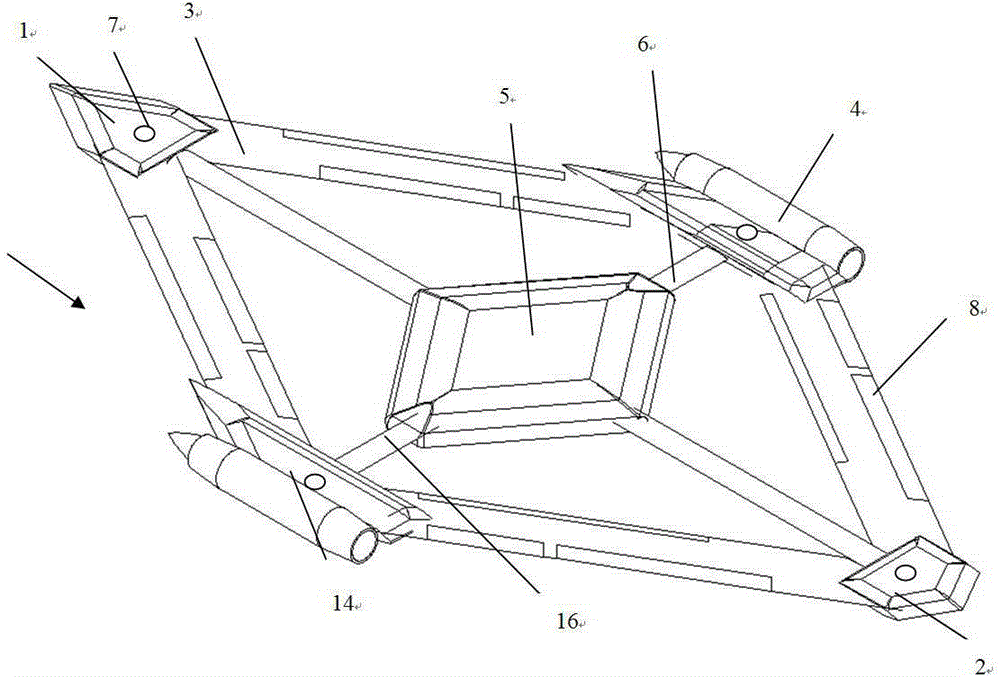 Self-adaptive rhombic wing layout of air vehicles