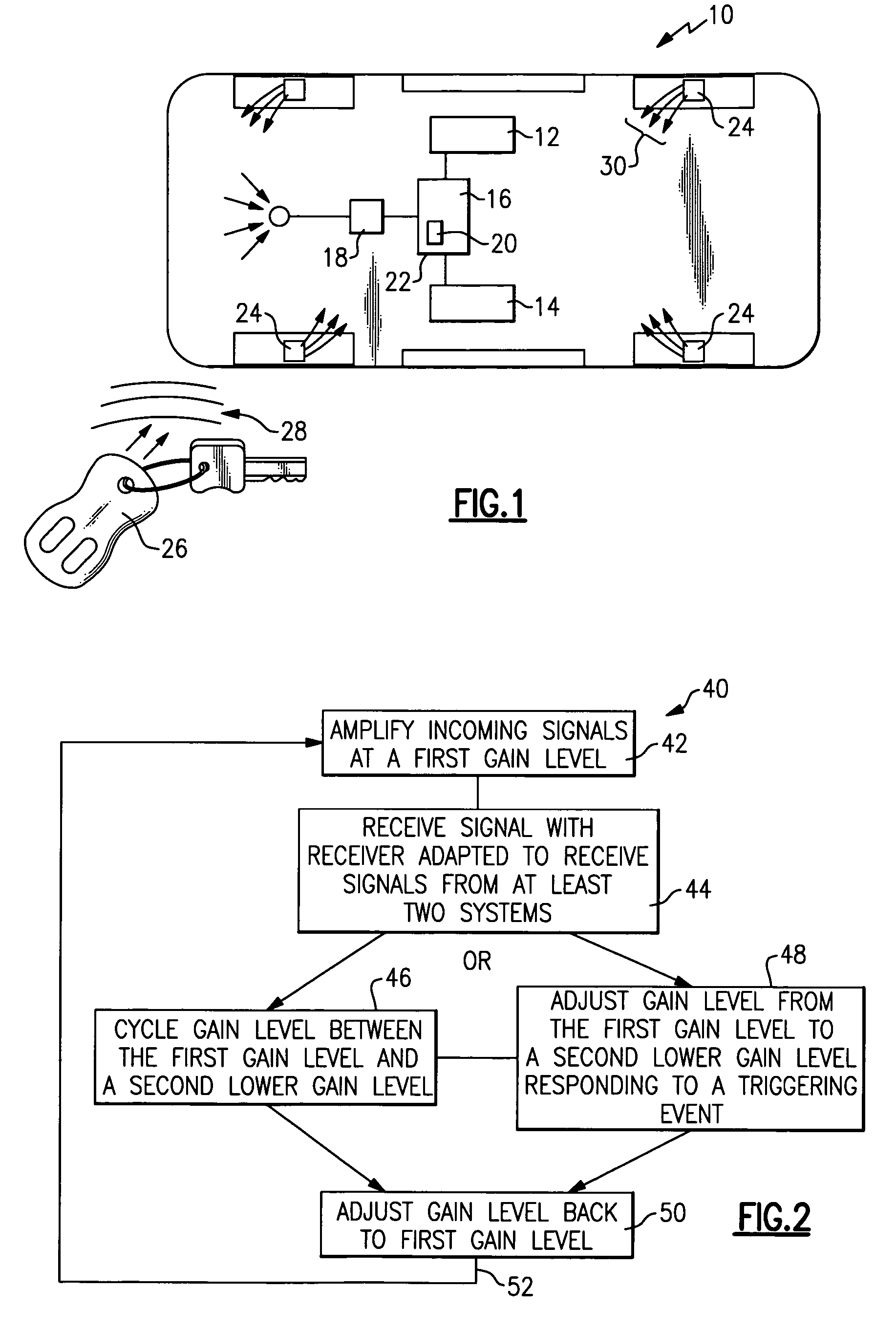 Gain controlled external low noise amplifier