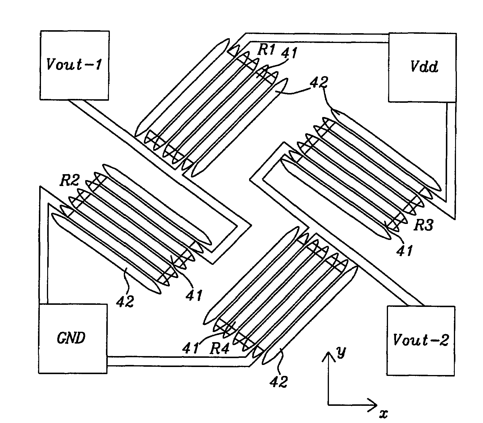 Highly sensitive AMR bridge for gear tooth sensor