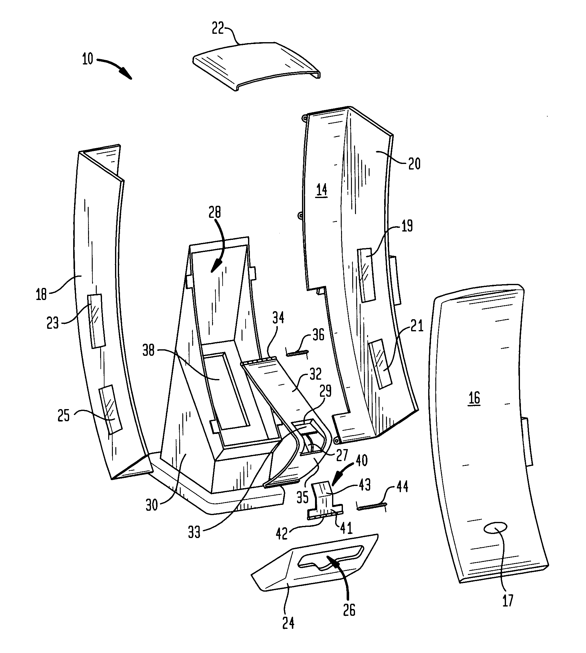 Gravity-feed napkin dispenser with internal blocking assembly