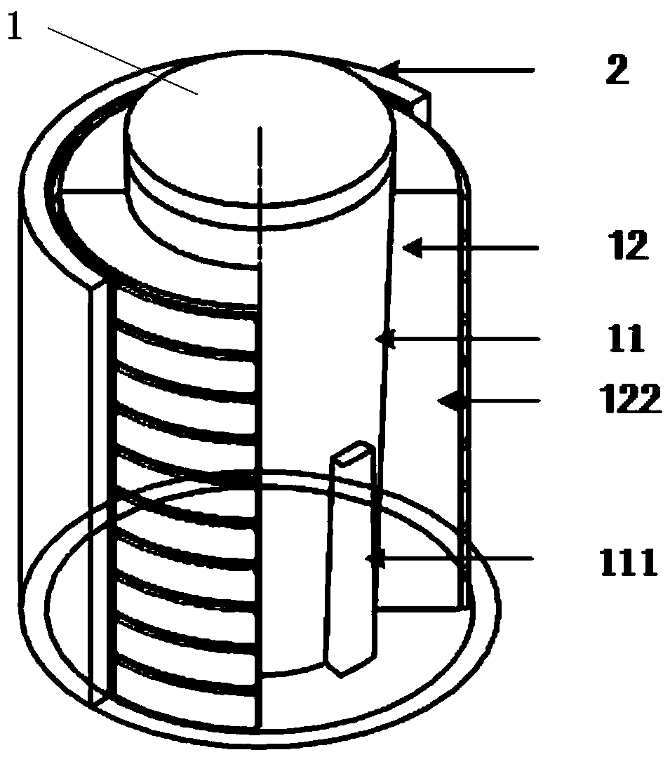 Demolding integrated mold for inner wall grid high rib barrel-shaped thin-wall part and forming method