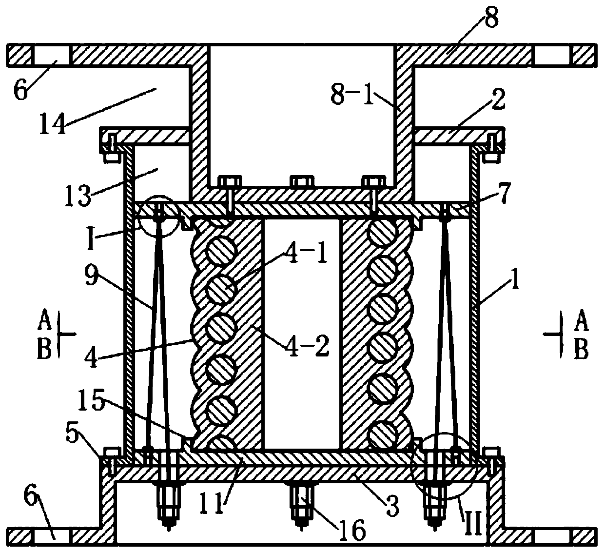 A composite spring-damper with adjustable initial stiffness