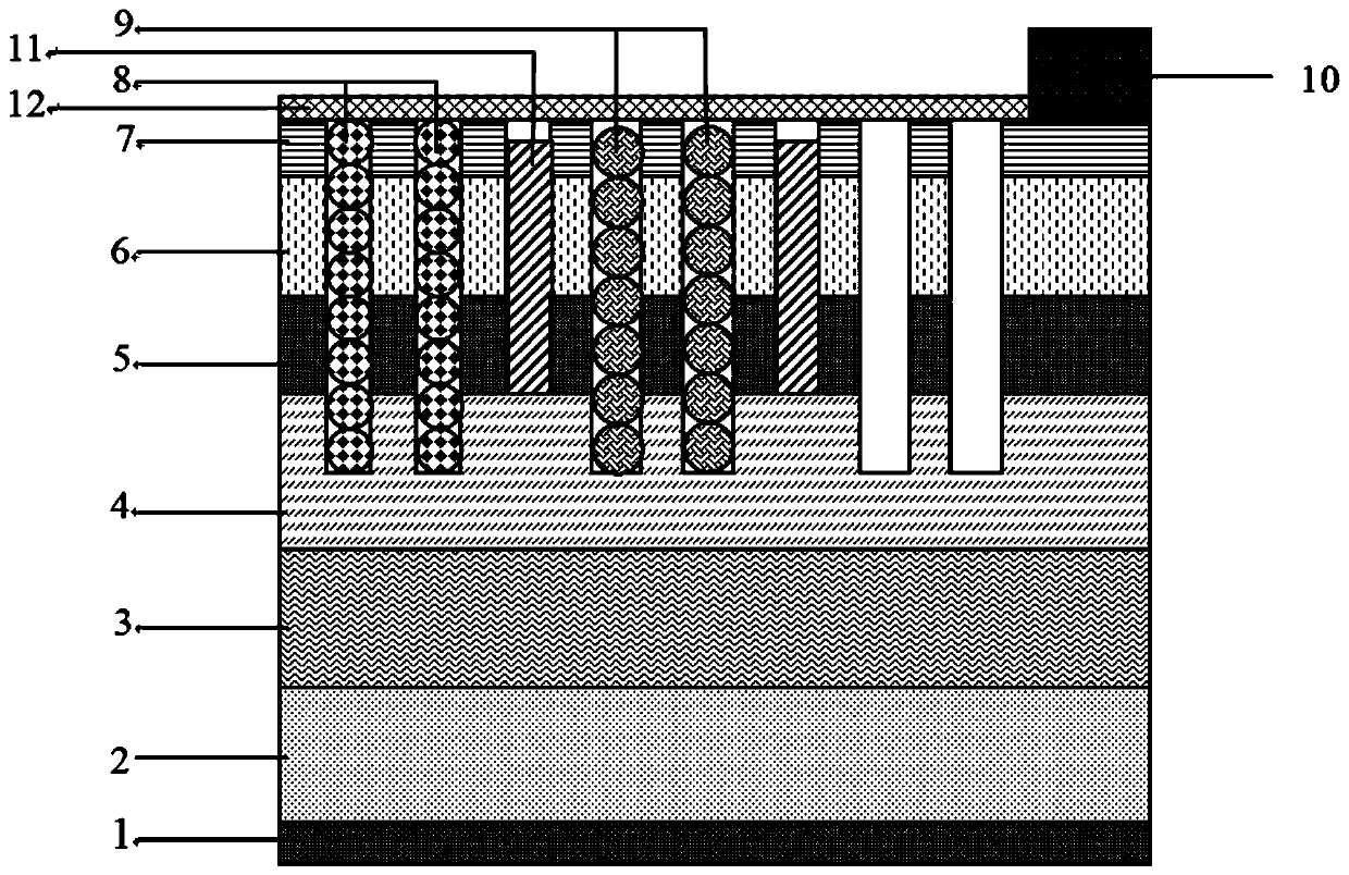 Panchromatic micrometer LED display chip based ona gallium nitride nanopore array/quantum dot composite structure and preparation method thereof