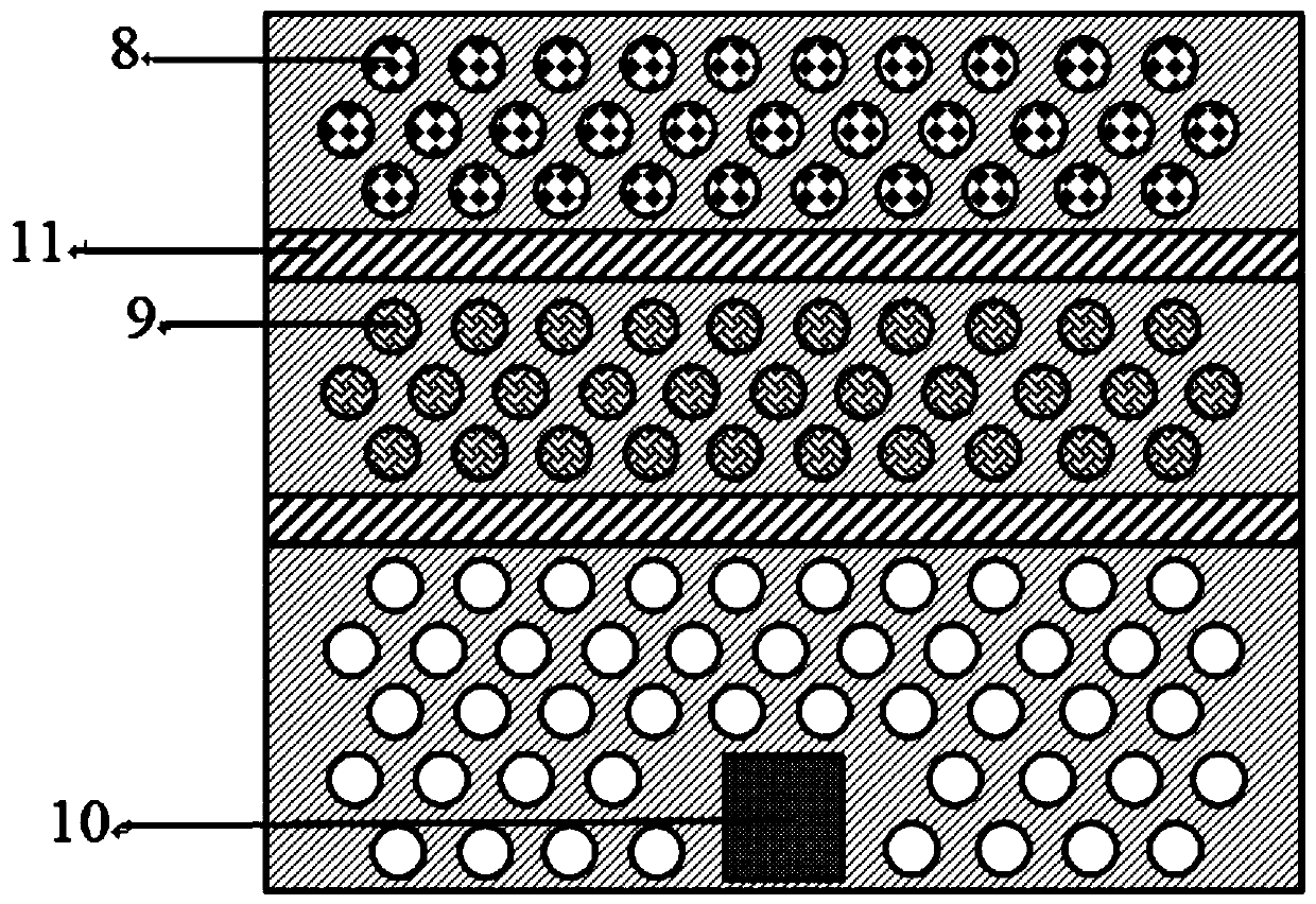 Panchromatic micrometer LED display chip based ona gallium nitride nanopore array/quantum dot composite structure and preparation method thereof