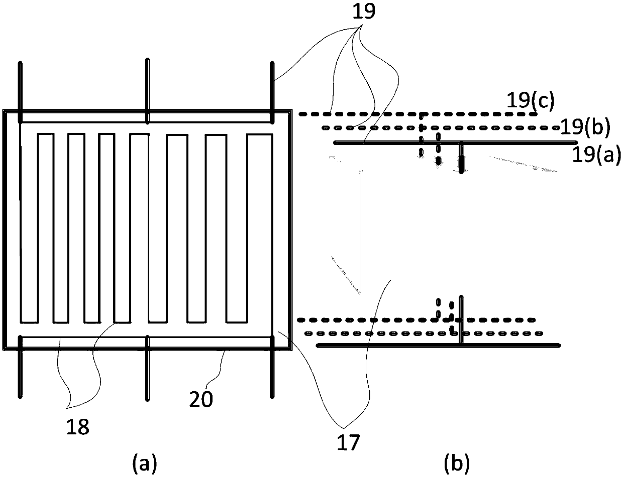 Matrix management type solid temperature partitioned energy storage method and device