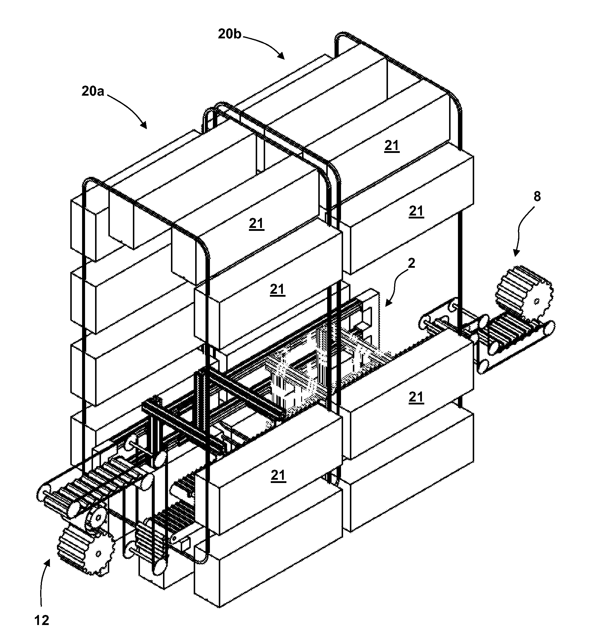 Device for taking over, temporarily storing and passing on elongated, hollow cylindrical product units and a method for the operation of such a device