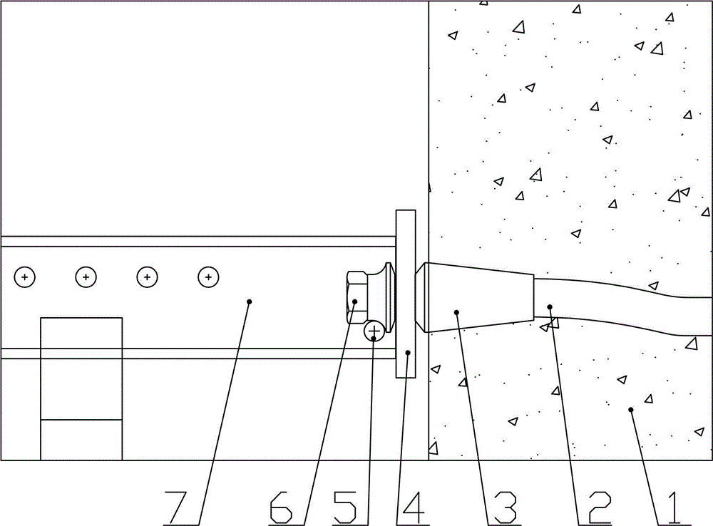 Fixing device for operation platform for shielding wall of AP1000 nuclear island