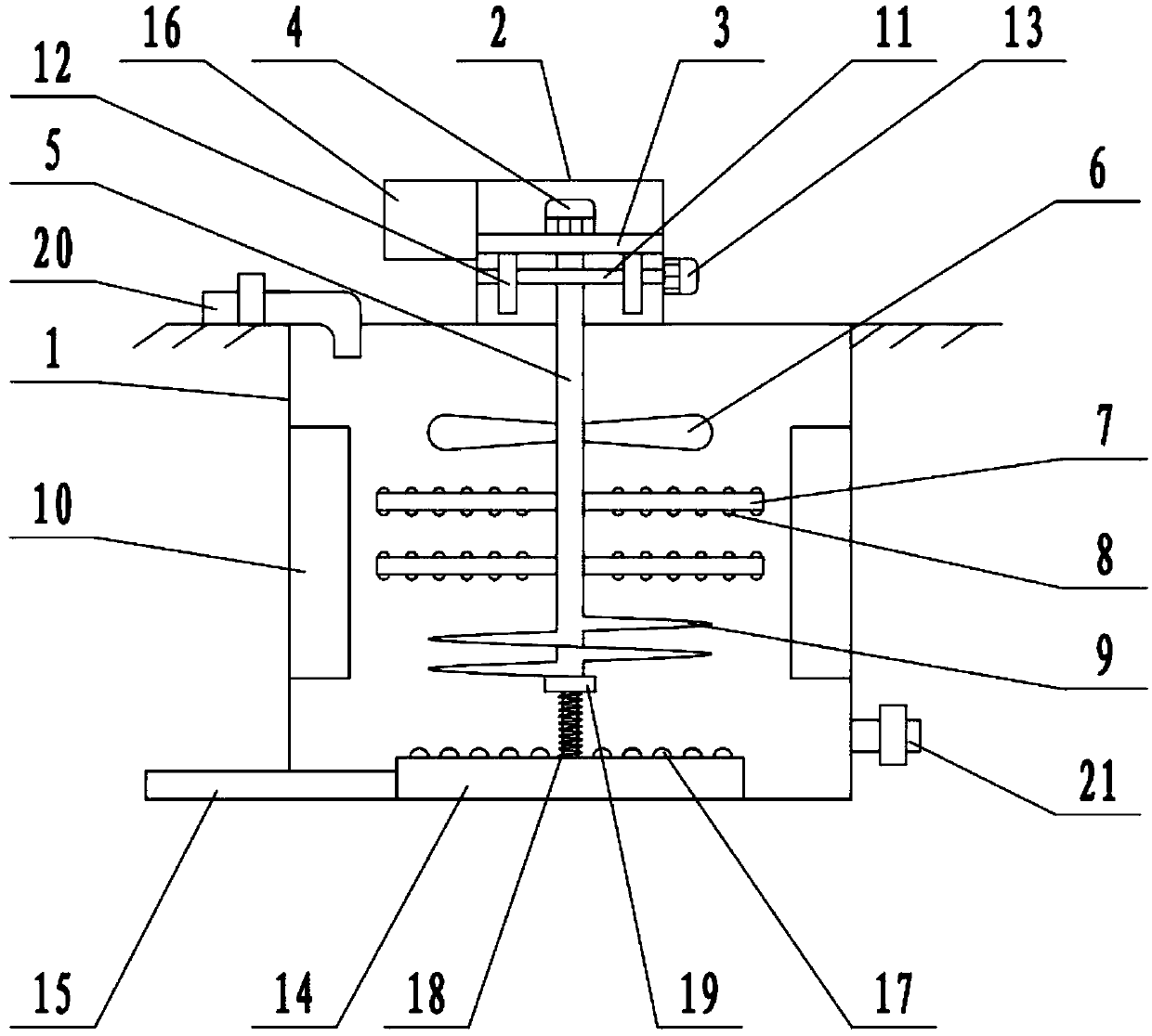 Aeration device used for domestic sewage processing