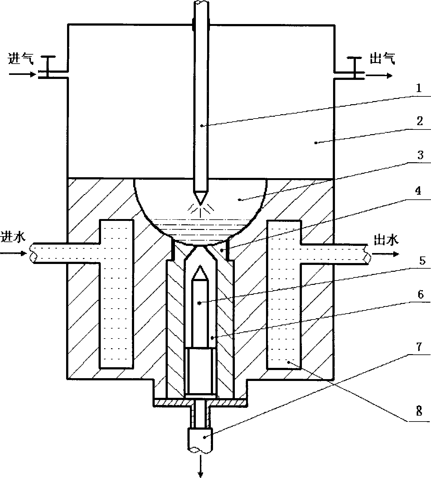 Copper mold suction casting preparation device of iron-based bulk amorphous alloy annular magnet core and method thereof