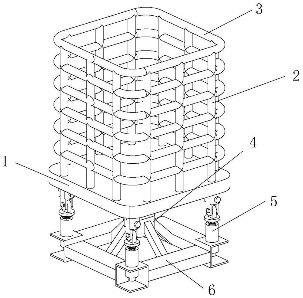 High-strength four-leg for supporting intermediate bulk container