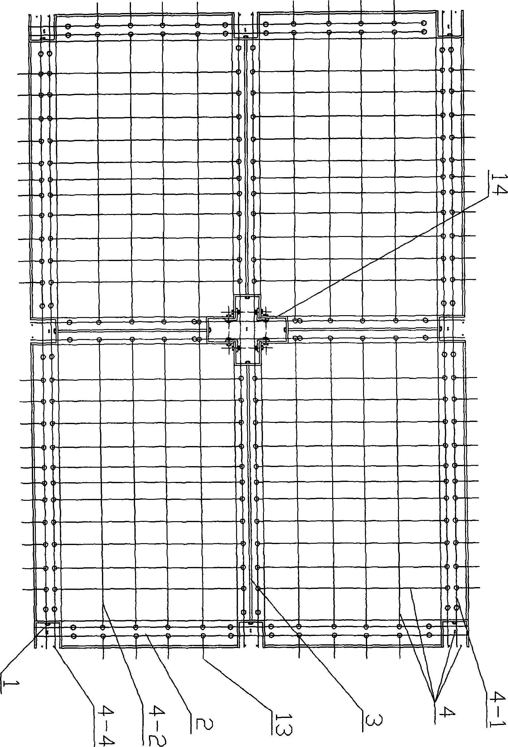 House construction structure with steel-concrete reticular structure as main part