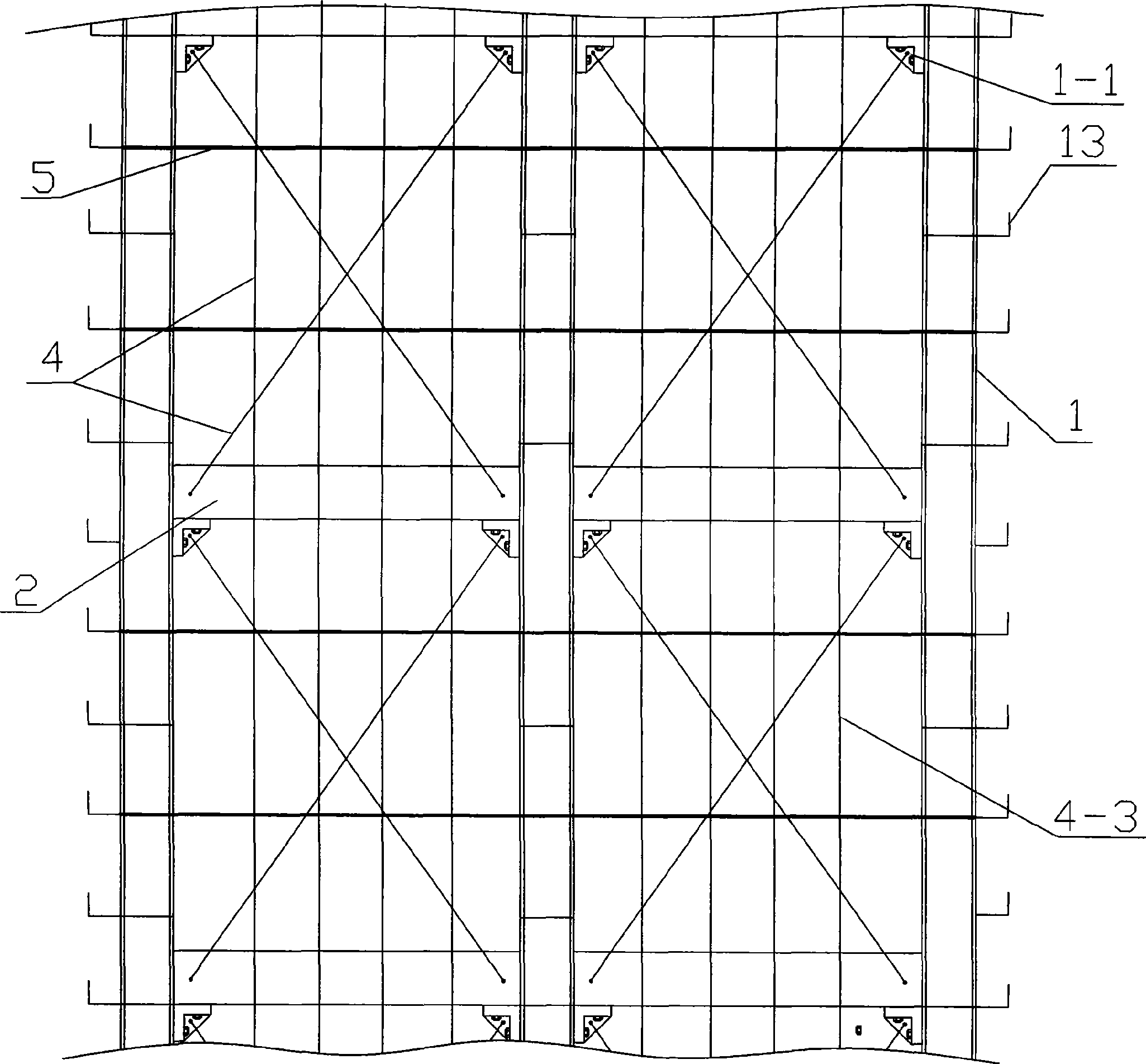 House construction structure with steel-concrete reticular structure as main part