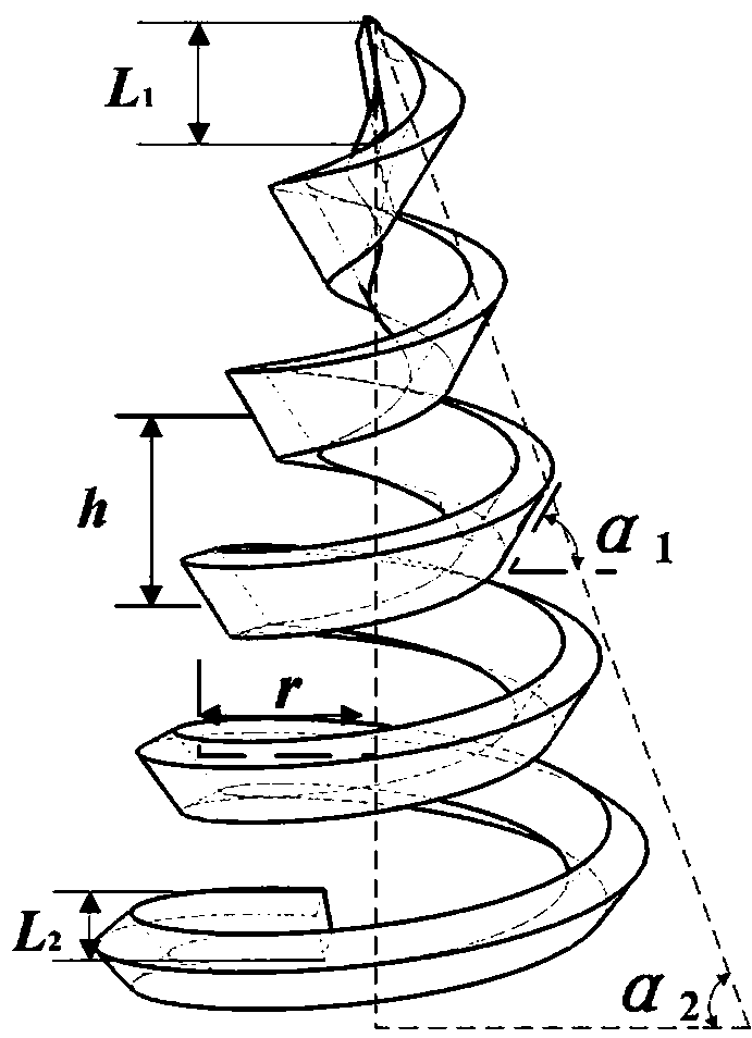 Conical spiral bubble conveying device and preparing method thereof