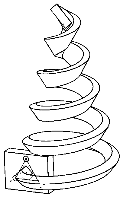 Conical spiral bubble conveying device and preparing method thereof