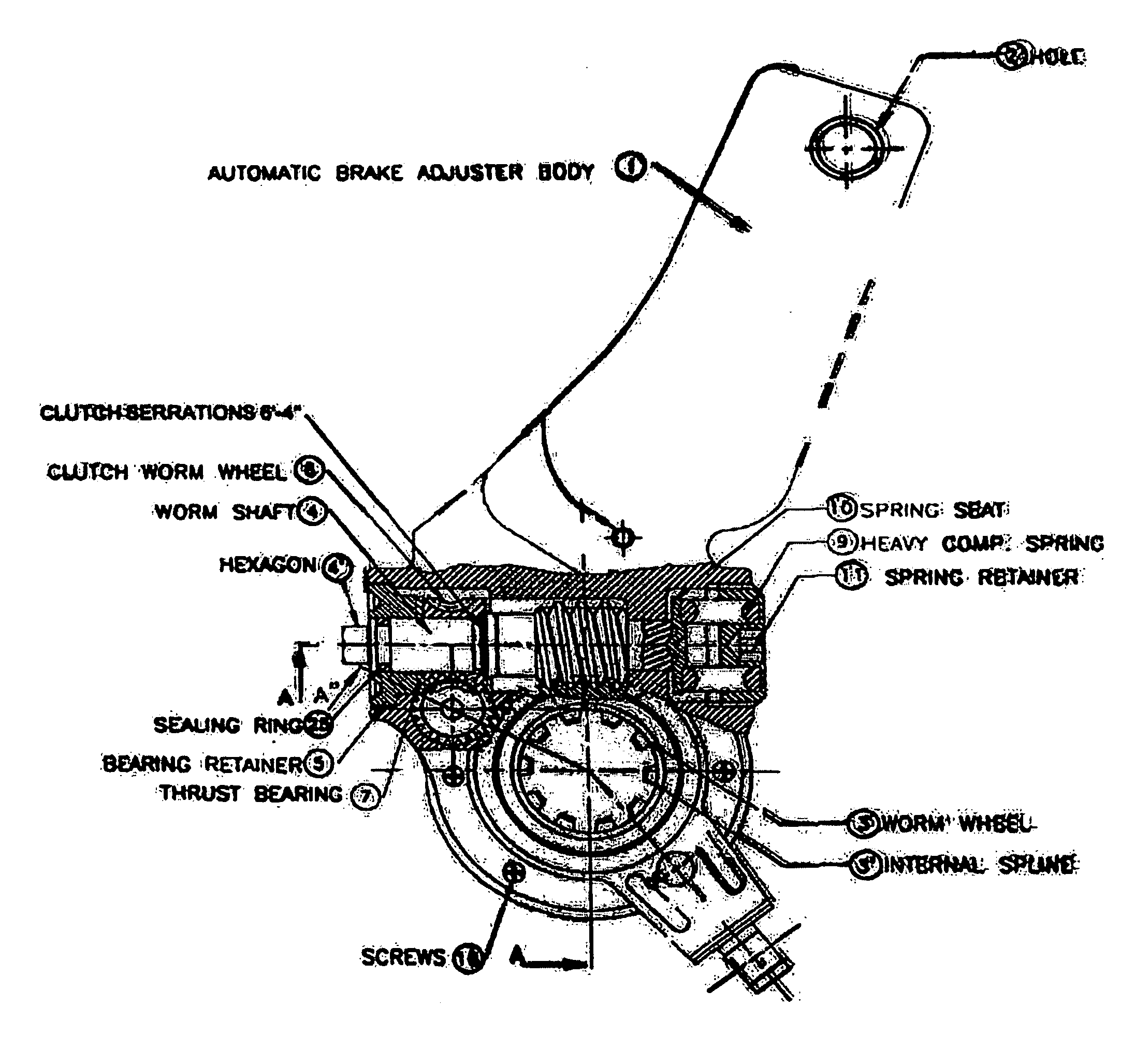 Automatic slack adjuster assembly for vehicle braking system