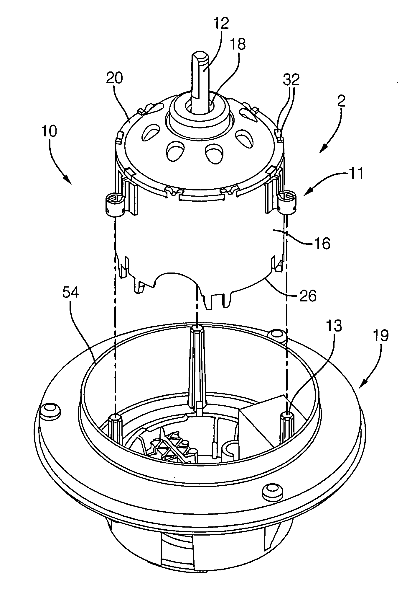 Motor attachment assembly for plastic post isolation system