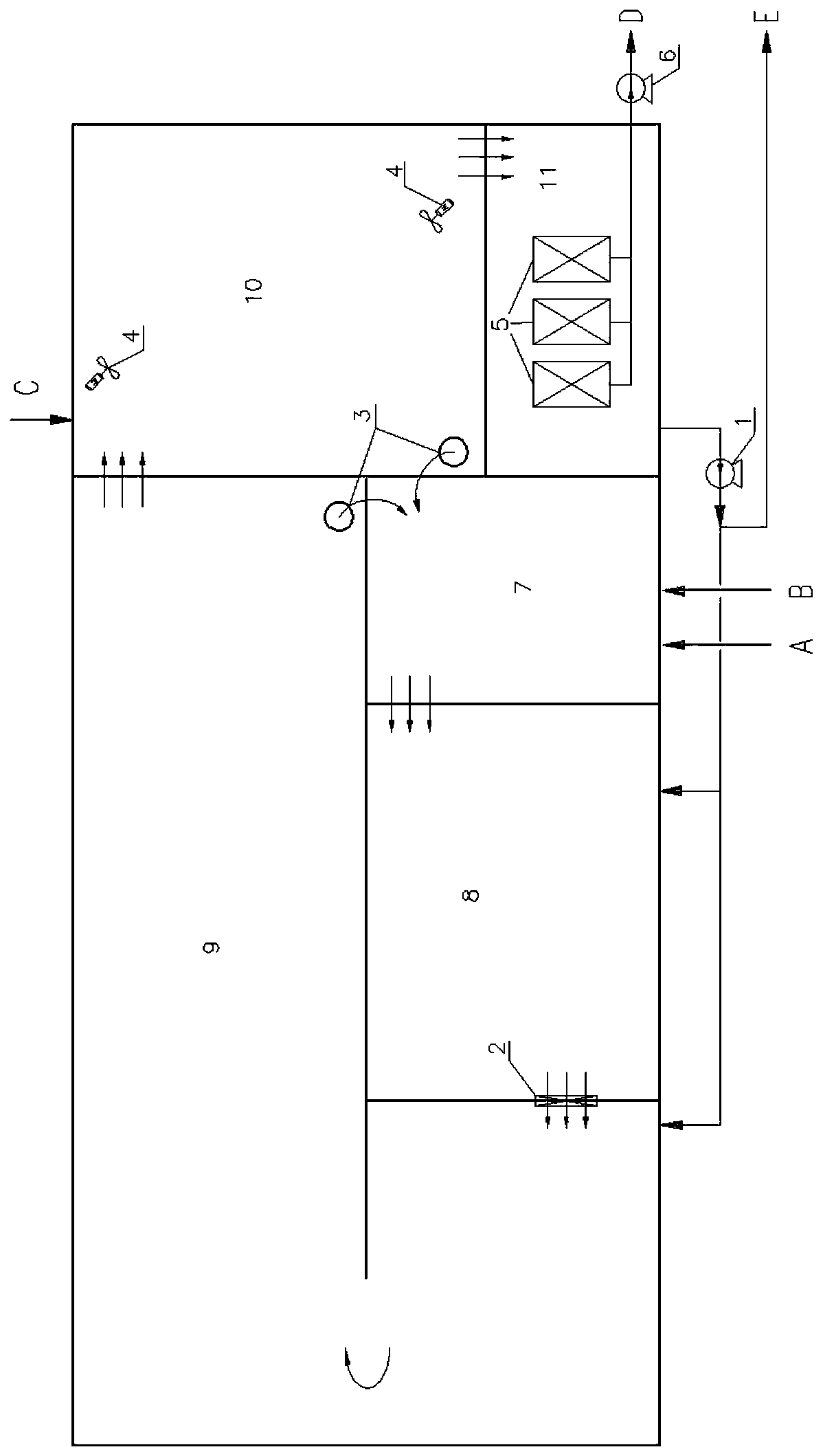 Coupling membrane biological treatment reactor for toxic high-nitrogen-content chemical industry sewage