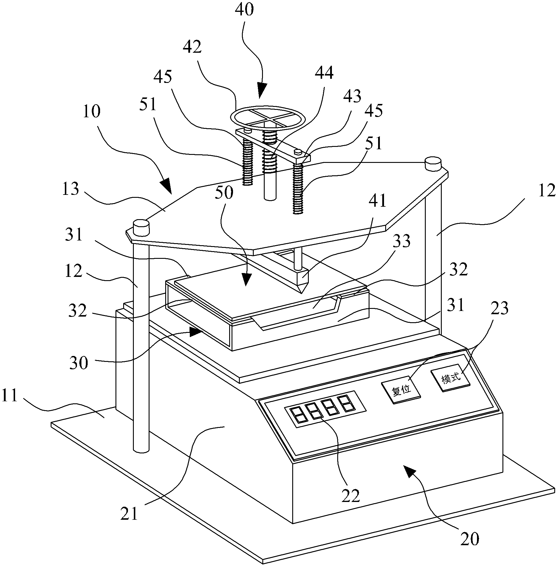 Simple fiberboard bending tester and testing method