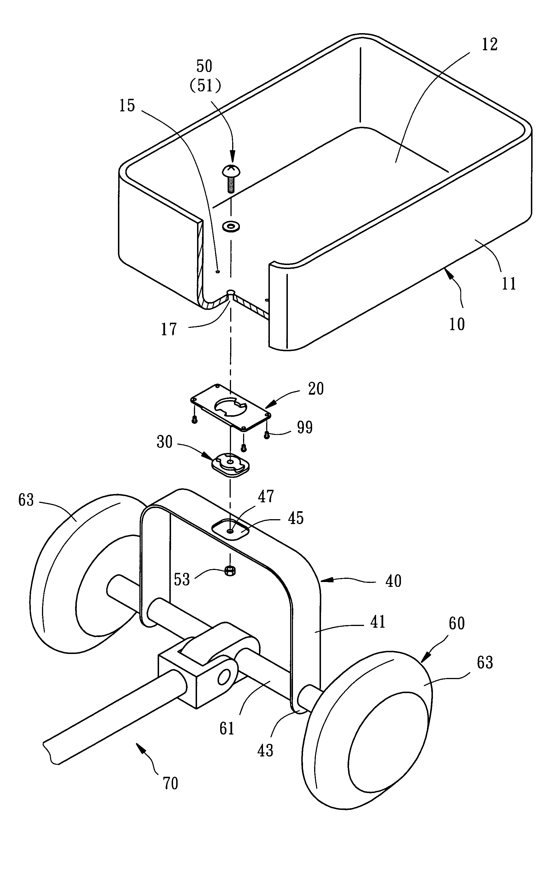 Steering control coupling structure for children's wagon