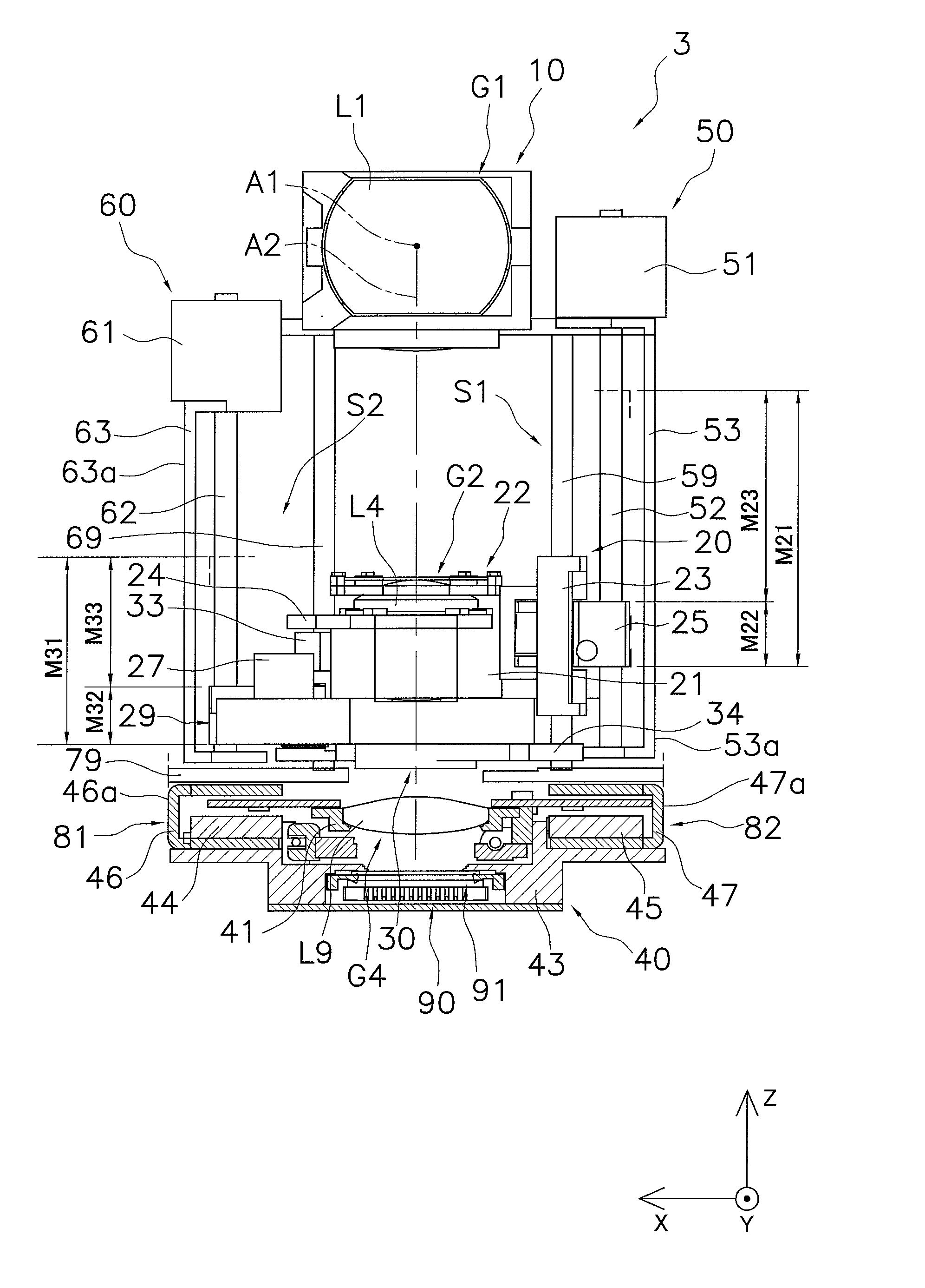 Lens barrel and lens support structure