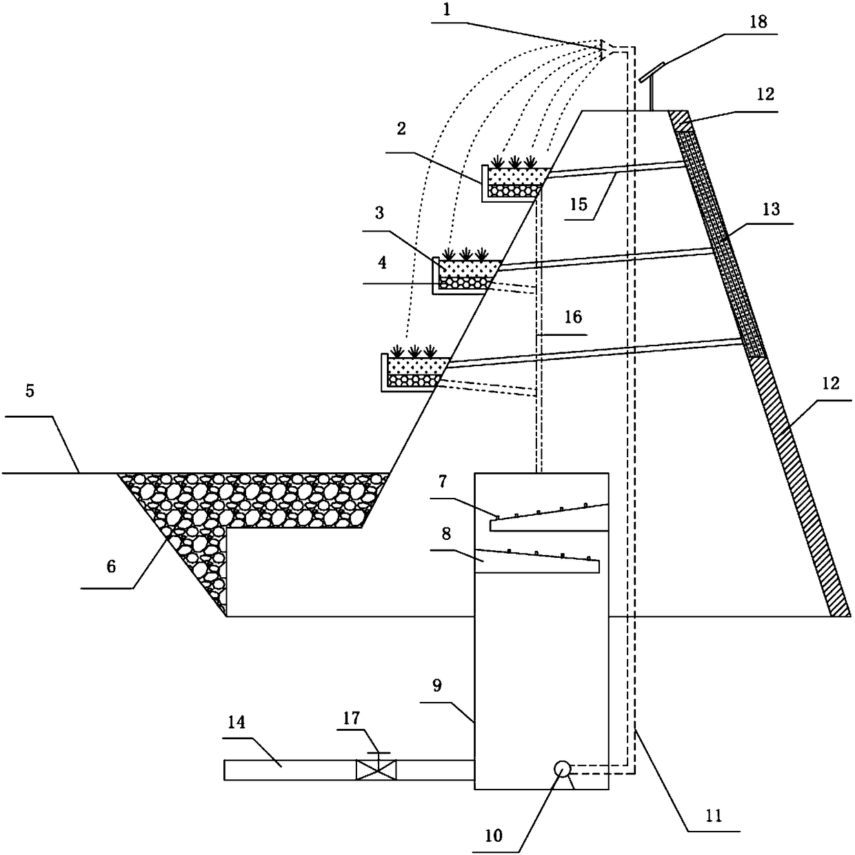 A kind of retaining wall for building sponge city and its construction method