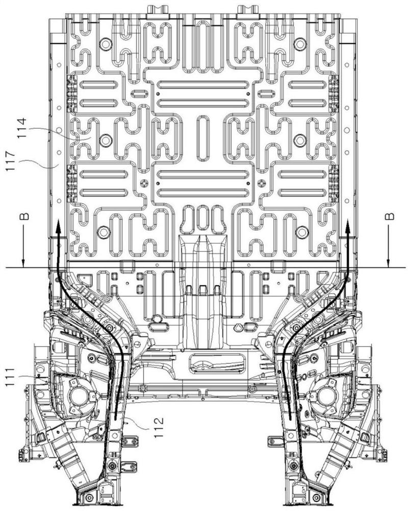 Front underbody structure of vehicle with improved stiffness