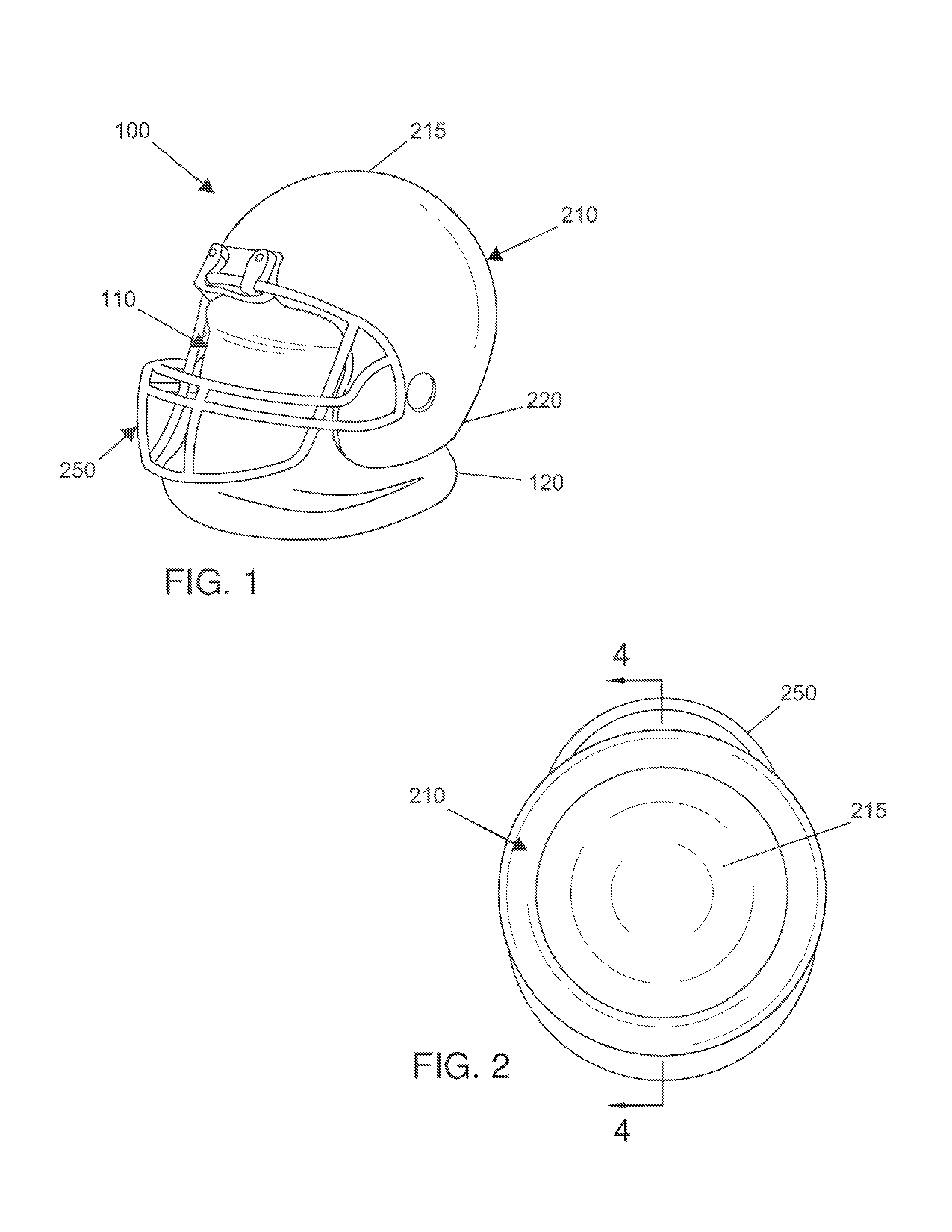 Composite sealing cap for bottles having novelty football helmet