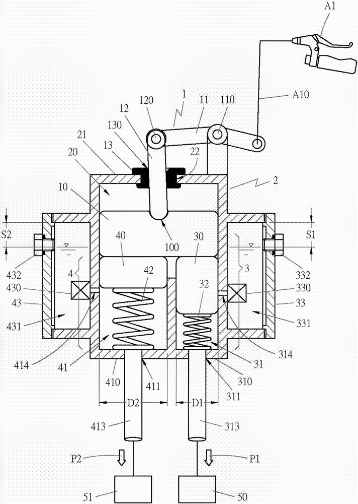 Oil pressure type time difference brake device and assembly thereof