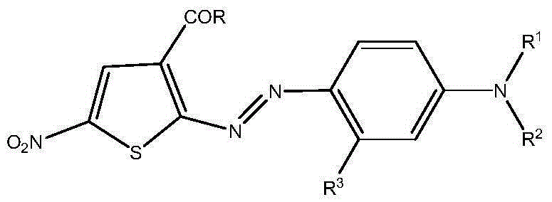 Red-light blue azo disperse dye with high color development strength and preparation method therefor