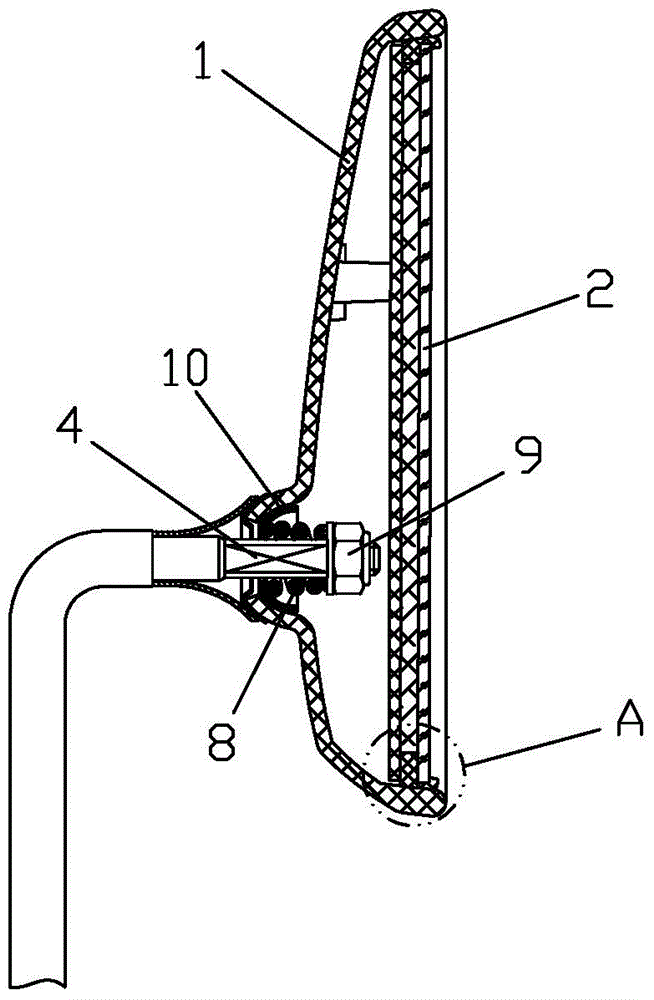 Waterproof structure of motorcycle rearview mirror