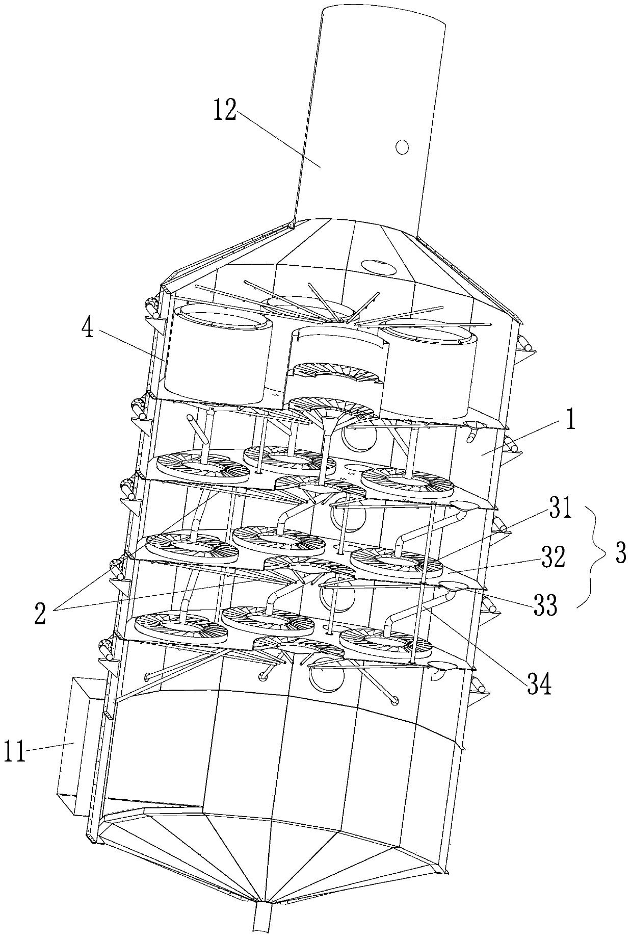 Spraying tower