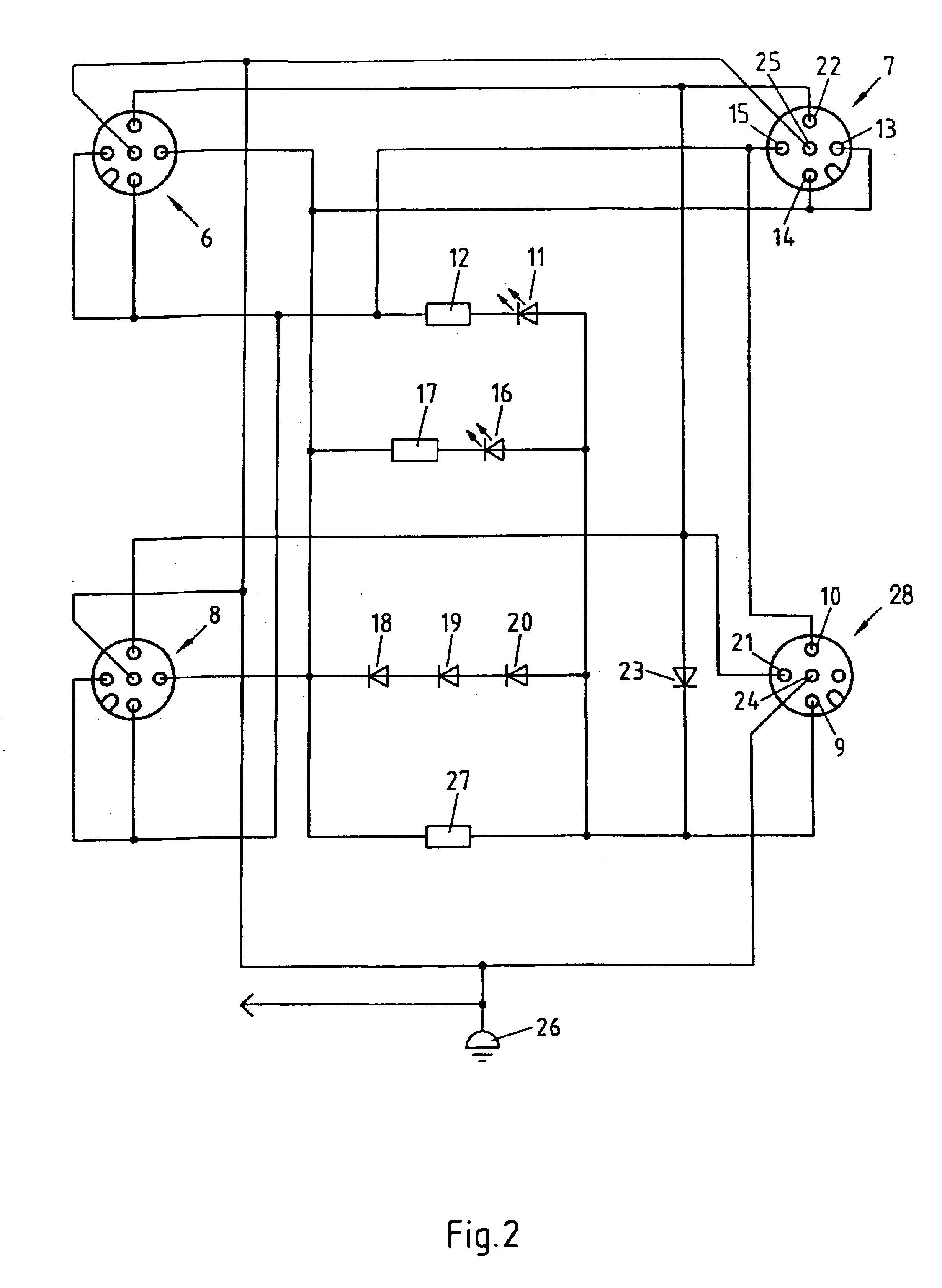 Connection system for connecting weighing cells